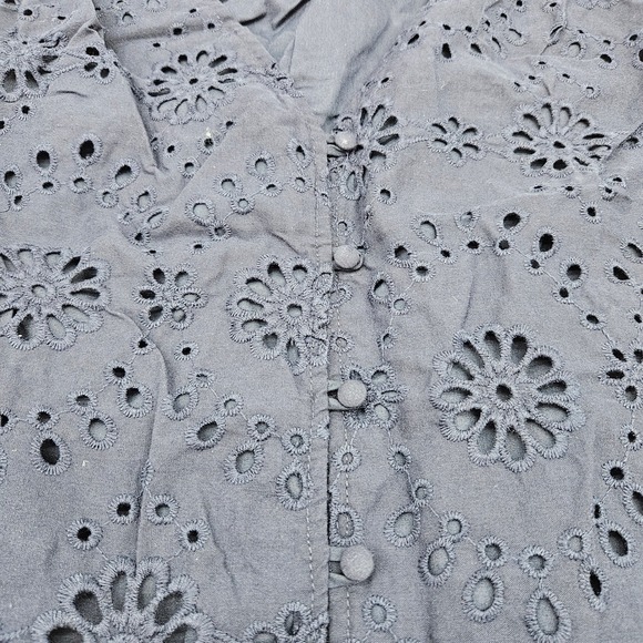 Time and Tru Womens 3X Dark Navy Sleeveless Eyelet Tiered Midi Dress - Picture 5 of 7